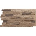 Ekena Millwork 49"W x 25 1/2"H x 1 1/4"D Acadia Ledge Stacked Stone StoneWall Faux Stone Siding Panel Smokey Ridge PNU24X48ALSR